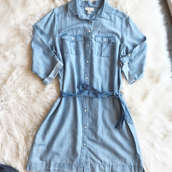 LOFT Dresses & Skirts - Loft Chambray Denim Shirtdress f210